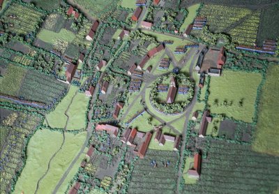 Diorama della Battaglia di Waterloo che mostra le truppe posizionate alle 19.45 del 18 giugno 1815 (dettaglio) da Capt. William Siborne